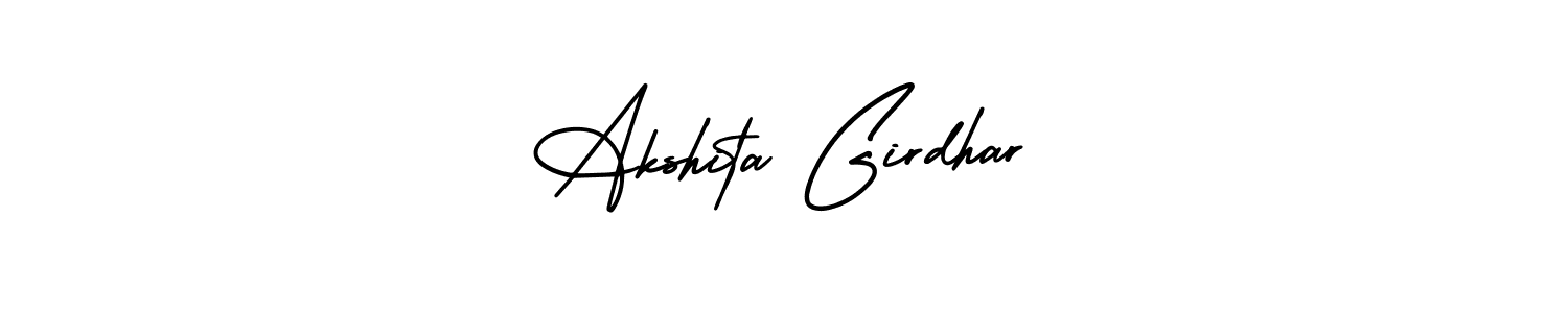 How to make Akshita Girdhar name signature. Use AmerikaSignatureDemo-Regular style for creating short signs online. This is the latest handwritten sign. Akshita Girdhar signature style 3 images and pictures png