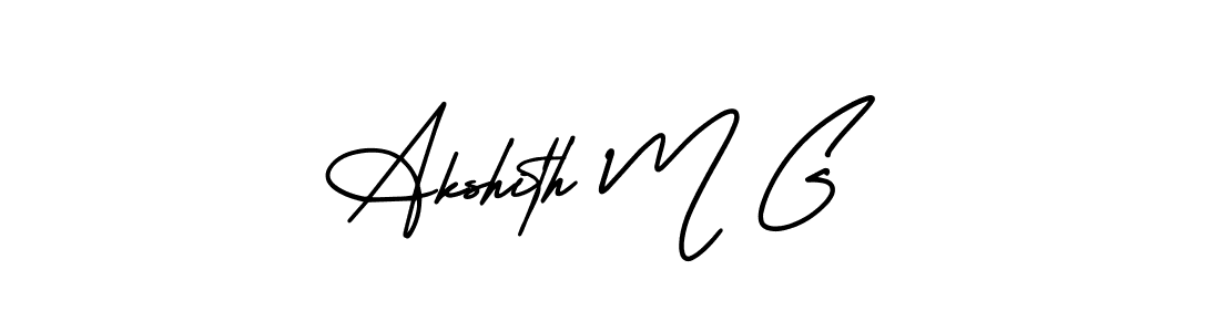 if you are searching for the best signature style for your name Akshith M G. so please give up your signature search. here we have designed multiple signature styles  using AmerikaSignatureDemo-Regular. Akshith M G signature style 3 images and pictures png