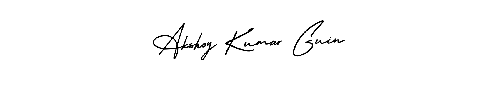 The best way (AmerikaSignatureDemo-Regular) to make a short signature is to pick only two or three words in your name. The name Akshoy Kumar Guin include a total of six letters. For converting this name. Akshoy Kumar Guin signature style 3 images and pictures png