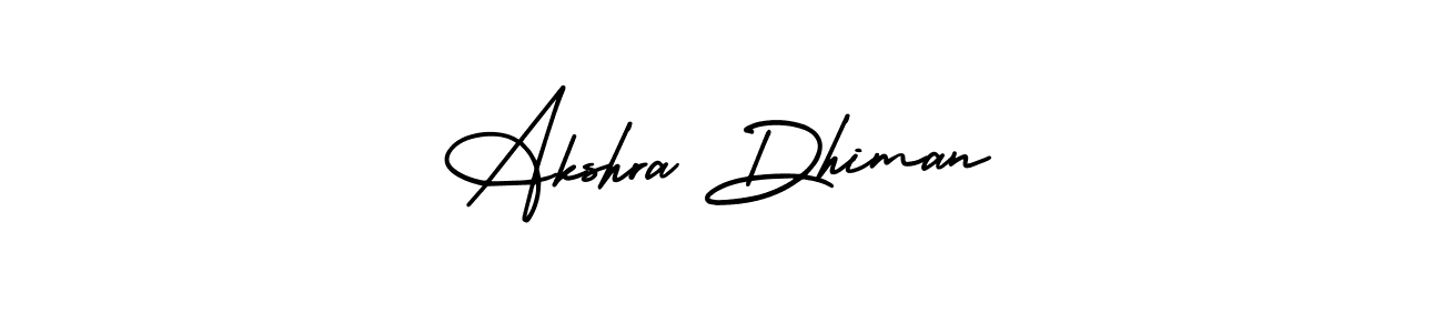 Make a short Akshra Dhiman signature style. Manage your documents anywhere anytime using AmerikaSignatureDemo-Regular. Create and add eSignatures, submit forms, share and send files easily. Akshra Dhiman signature style 3 images and pictures png