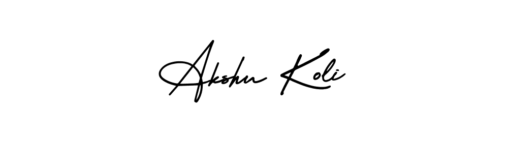 Also You can easily find your signature by using the search form. We will create Akshu Koli name handwritten signature images for you free of cost using AmerikaSignatureDemo-Regular sign style. Akshu Koli signature style 3 images and pictures png