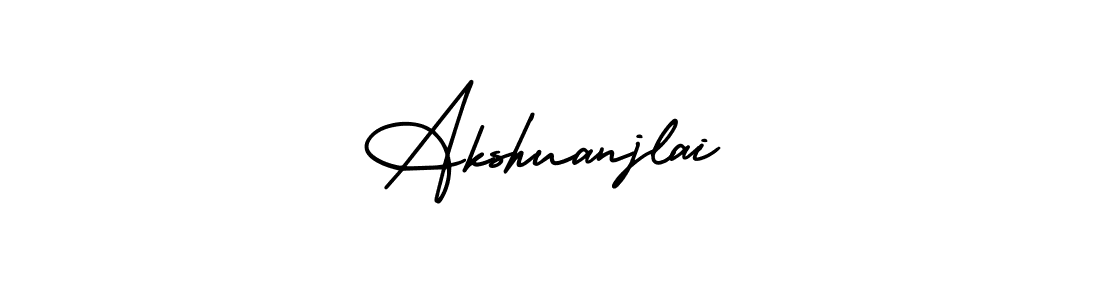 You should practise on your own different ways (AmerikaSignatureDemo-Regular) to write your name (Akshuanjlai) in signature. don't let someone else do it for you. Akshuanjlai signature style 3 images and pictures png