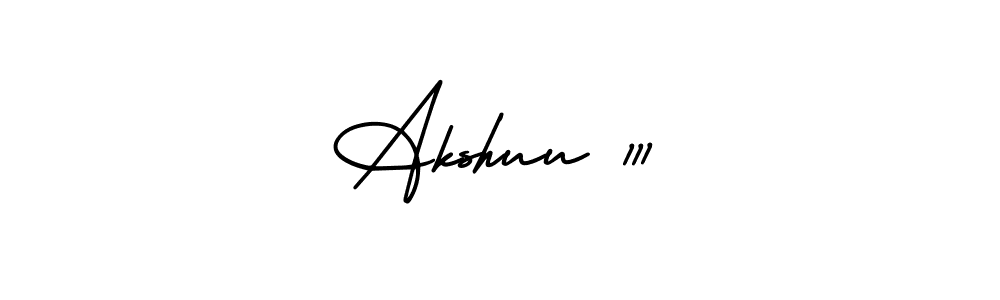 How to make Akshuu 111 name signature. Use AmerikaSignatureDemo-Regular style for creating short signs online. This is the latest handwritten sign. Akshuu 111 signature style 3 images and pictures png