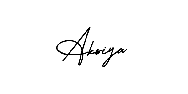 The best way (AmerikaSignatureDemo-Regular) to make a short signature is to pick only two or three words in your name. The name Aksiya include a total of six letters. For converting this name. Aksiya signature style 3 images and pictures png