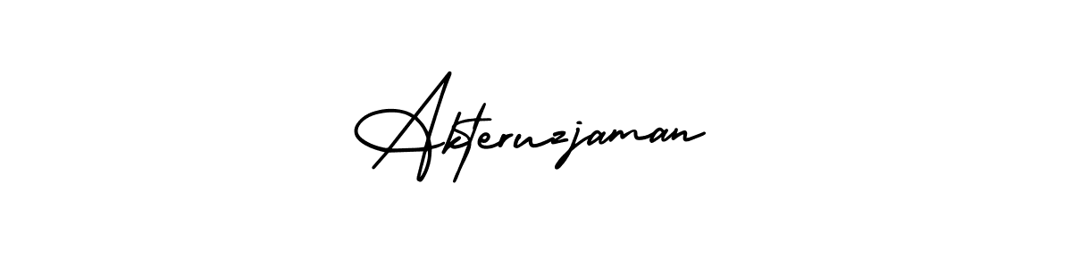 Make a beautiful signature design for name Akteruzjaman. With this signature (AmerikaSignatureDemo-Regular) style, you can create a handwritten signature for free. Akteruzjaman signature style 3 images and pictures png