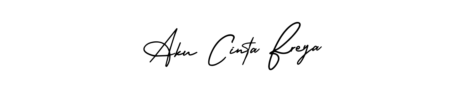 Similarly AmerikaSignatureDemo-Regular is the best handwritten signature design. Signature creator online .You can use it as an online autograph creator for name Aku Cinta Freya. Aku Cinta Freya signature style 3 images and pictures png