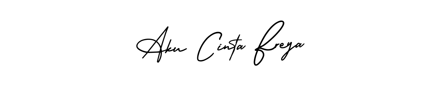 Similarly AmerikaSignatureDemo-Regular is the best handwritten signature design. Signature creator online .You can use it as an online autograph creator for name Aku Cinta Freya. Aku Cinta Freya signature style 3 images and pictures png