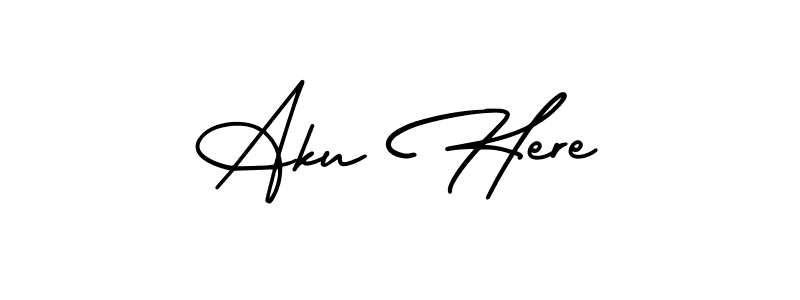 Make a short Aku Here signature style. Manage your documents anywhere anytime using AmerikaSignatureDemo-Regular. Create and add eSignatures, submit forms, share and send files easily. Aku Here signature style 3 images and pictures png