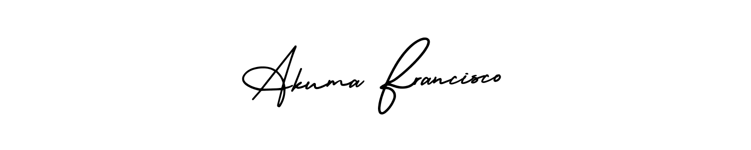 How to make Akuma Francisco signature? AmerikaSignatureDemo-Regular is a professional autograph style. Create handwritten signature for Akuma Francisco name. Akuma Francisco signature style 3 images and pictures png