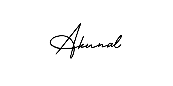 How to make Akunal name signature. Use AmerikaSignatureDemo-Regular style for creating short signs online. This is the latest handwritten sign. Akunal signature style 3 images and pictures png