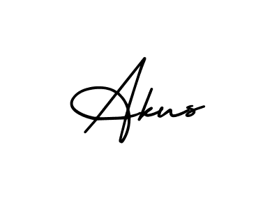 Akus stylish signature style. Best Handwritten Sign (AmerikaSignatureDemo-Regular) for my name. Handwritten Signature Collection Ideas for my name Akus. Akus signature style 3 images and pictures png