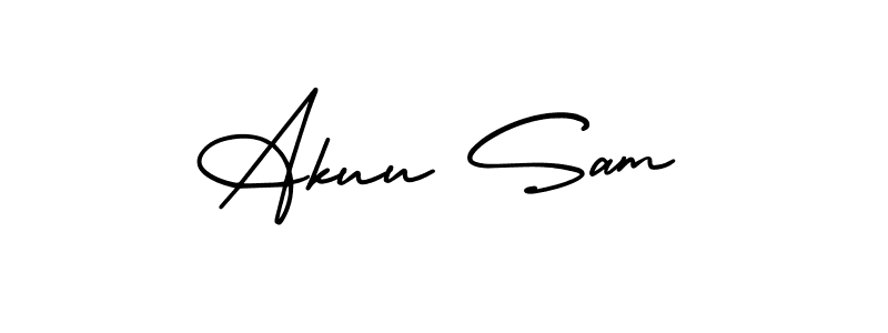 This is the best signature style for the Akuu Sam name. Also you like these signature font (AmerikaSignatureDemo-Regular). Mix name signature. Akuu Sam signature style 3 images and pictures png