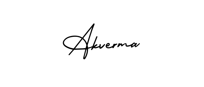 You should practise on your own different ways (AmerikaSignatureDemo-Regular) to write your name (Akverma) in signature. don't let someone else do it for you. Akverma signature style 3 images and pictures png
