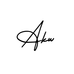 How to make Akw name signature. Use AmerikaSignatureDemo-Regular style for creating short signs online. This is the latest handwritten sign. Akw signature style 3 images and pictures png