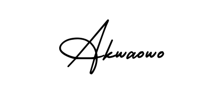 Looking for an artistic signature for Akwaowo? The AmerikaSignatureDemo-Regular calligraphy style gives a sophisticated flow suitable for business cards and emails. Akwaowo signature style 3 images and pictures png