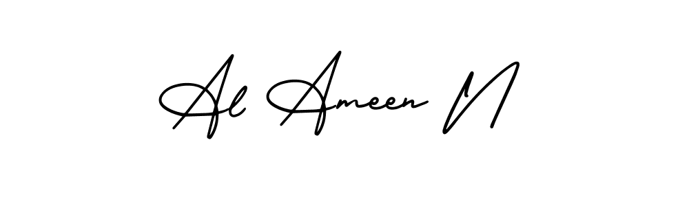 if you are searching for the best signature style for your name Al Ameen N. so please give up your signature search. here we have designed multiple signature styles  using AmerikaSignatureDemo-Regular. Al Ameen N signature style 3 images and pictures png