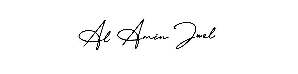 The best way (AmerikaSignatureDemo-Regular) to make a short signature is to pick only two or three words in your name. The name Al Amin Jwel include a total of six letters. For converting this name. Al Amin Jwel signature style 3 images and pictures png