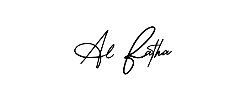 Similarly AmerikaSignatureDemo-Regular is the best handwritten signature design. Signature creator online .You can use it as an online autograph creator for name Al Fatha. Al Fatha signature style 3 images and pictures png