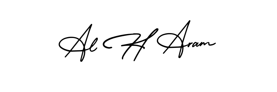 You should practise on your own different ways (AmerikaSignatureDemo-Regular) to write your name (Al H Aram) in signature. don't let someone else do it for you. Al H Aram signature style 3 images and pictures png