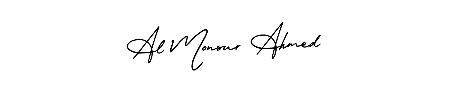 How to make Al Monsur Ahmed name signature. Use AmerikaSignatureDemo-Regular style for creating short signs online. This is the latest handwritten sign. Al Monsur Ahmed signature style 3 images and pictures png