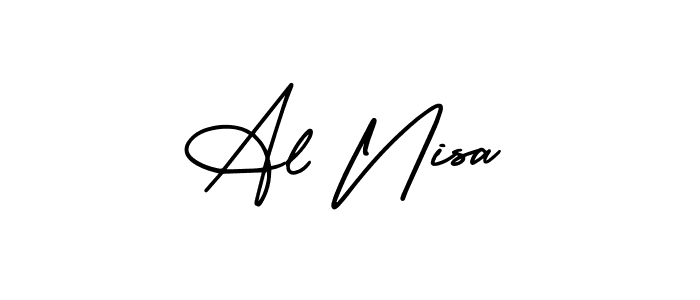 Similarly AmerikaSignatureDemo-Regular is the best handwritten signature design. Signature creator online .You can use it as an online autograph creator for name Al Nisa. Al Nisa signature style 3 images and pictures png