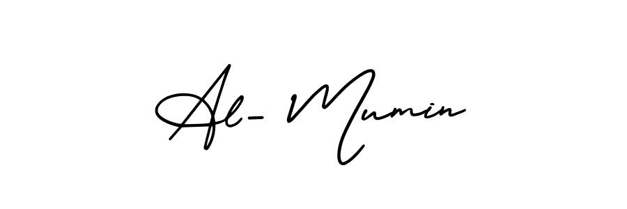 How to Draw Al- Mumin signature style? AmerikaSignatureDemo-Regular is a latest design signature styles for name Al- Mumin. Al- Mumin signature style 3 images and pictures png