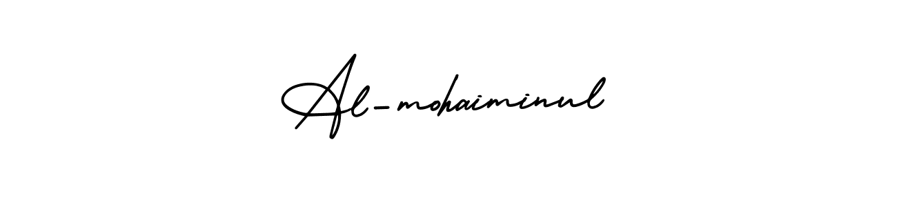 How to make Al-mohaiminul name signature. Use AmerikaSignatureDemo-Regular style for creating short signs online. This is the latest handwritten sign. Al-mohaiminul signature style 3 images and pictures png