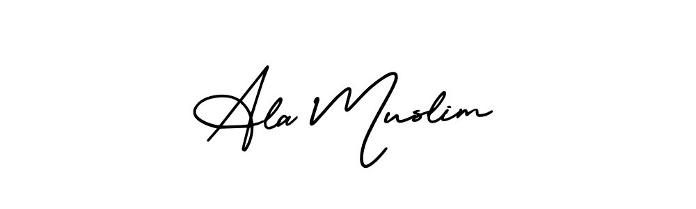 It looks lik you need a new signature style for name Ala Muslim. Design unique handwritten (AmerikaSignatureDemo-Regular) signature with our free signature maker in just a few clicks. Ala Muslim signature style 3 images and pictures png