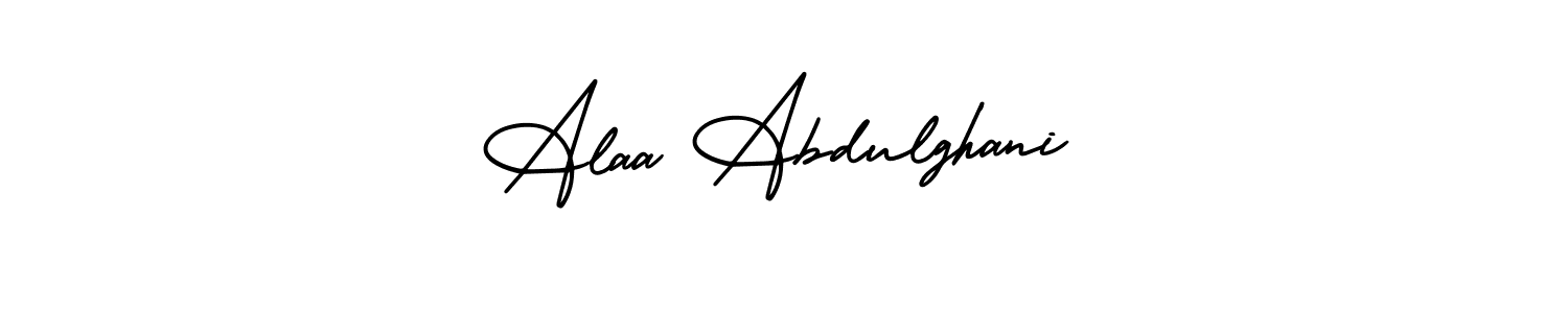 How to make Alaa Abdulghani name signature. Use AmerikaSignatureDemo-Regular style for creating short signs online. This is the latest handwritten sign. Alaa Abdulghani signature style 3 images and pictures png