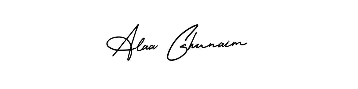 Make a short Alaa Ghunaim signature style. Manage your documents anywhere anytime using AmerikaSignatureDemo-Regular. Create and add eSignatures, submit forms, share and send files easily. Alaa Ghunaim signature style 3 images and pictures png