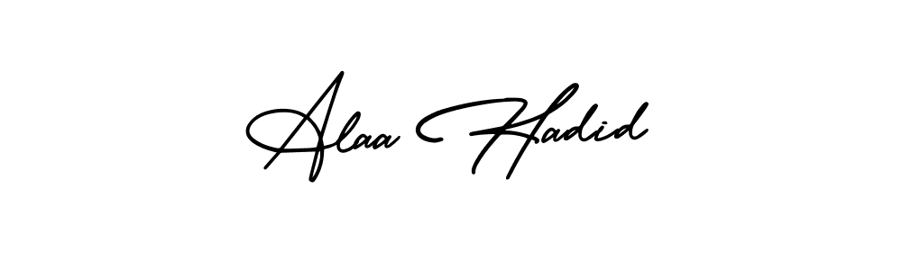 This is the best signature style for the Alaa Hadid name. Also you like these signature font (AmerikaSignatureDemo-Regular). Mix name signature. Alaa Hadid signature style 3 images and pictures png