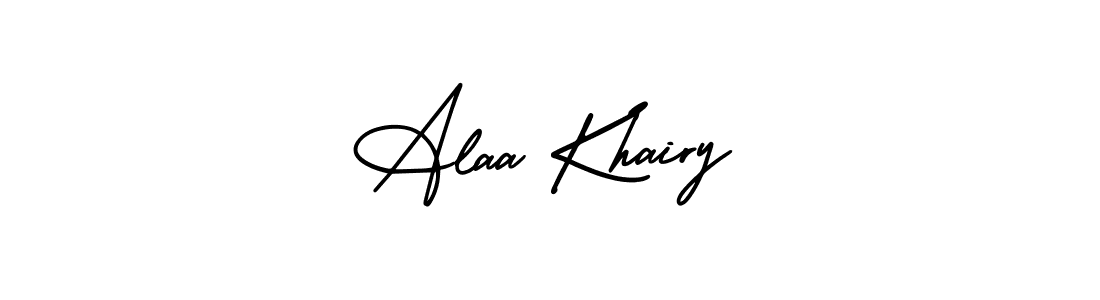 Also You can easily find your signature by using the search form. We will create Alaa Khairy name handwritten signature images for you free of cost using AmerikaSignatureDemo-Regular sign style. Alaa Khairy signature style 3 images and pictures png
