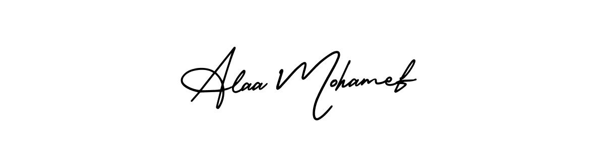 You can use this online signature creator to create a handwritten signature for the name Alaa Mohamef. This is the best online autograph maker. Alaa Mohamef signature style 3 images and pictures png