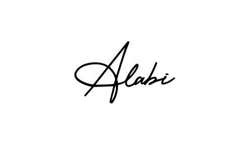 How to make Alabi name signature. Use AmerikaSignatureDemo-Regular style for creating short signs online. This is the latest handwritten sign. Alabi signature style 3 images and pictures png