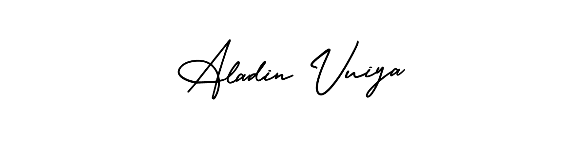 Design your own signature with our free online signature maker. With this signature software, you can create a handwritten (AmerikaSignatureDemo-Regular) signature for name Aladin Vuiya. Aladin Vuiya signature style 3 images and pictures png