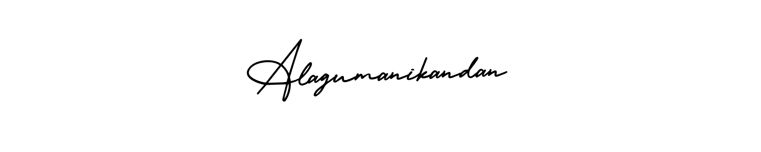 How to make Alagumanikandan name signature. Use AmerikaSignatureDemo-Regular style for creating short signs online. This is the latest handwritten sign. Alagumanikandan signature style 3 images and pictures png