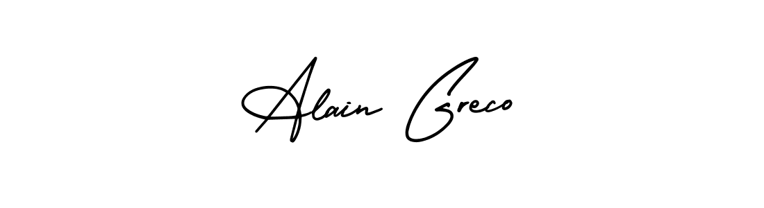 Use a signature maker to create a handwritten signature online. With this signature software, you can design (AmerikaSignatureDemo-Regular) your own signature for name Alain Greco. Alain Greco signature style 3 images and pictures png