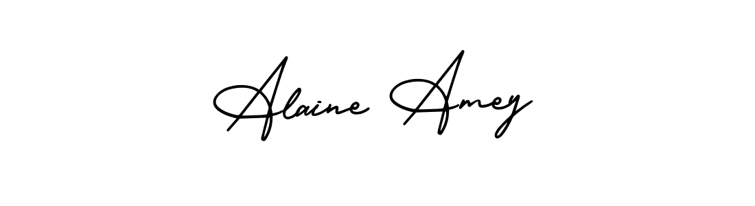 How to make Alaine Amey name signature. Use AmerikaSignatureDemo-Regular style for creating short signs online. This is the latest handwritten sign. Alaine Amey signature style 3 images and pictures png