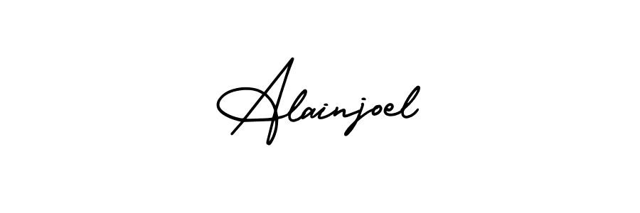 This is the best signature style for the Alainjoel name. Also you like these signature font (AmerikaSignatureDemo-Regular). Mix name signature. Alainjoel signature style 3 images and pictures png