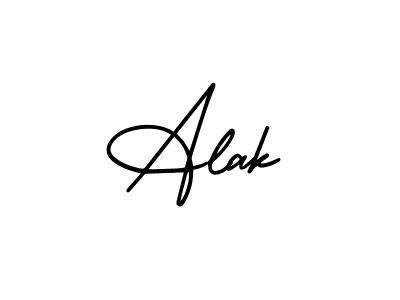 How to make Alak name signature. Use AmerikaSignatureDemo-Regular style for creating short signs online. This is the latest handwritten sign. Alak signature style 3 images and pictures png