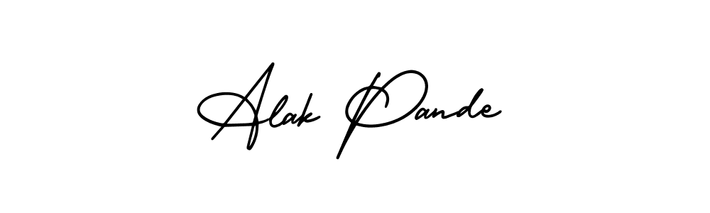 Design your own signature with our free online signature maker. With this signature software, you can create a handwritten (AmerikaSignatureDemo-Regular) signature for name Alak Pande. Alak Pande signature style 3 images and pictures png