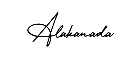 A sleek calligraphic signature for name Alakanada utilizing AmerikaSignatureDemo-Regular styling. Great for adding personal signatures to photos and art. Alakanada signature style 3 images and pictures png