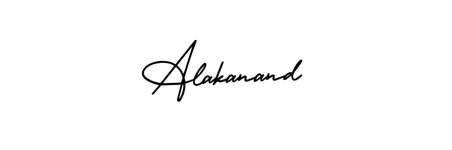 You should practise on your own different ways (AmerikaSignatureDemo-Regular) to write your name (Alakanand) in signature. don't let someone else do it for you. Alakanand signature style 3 images and pictures png