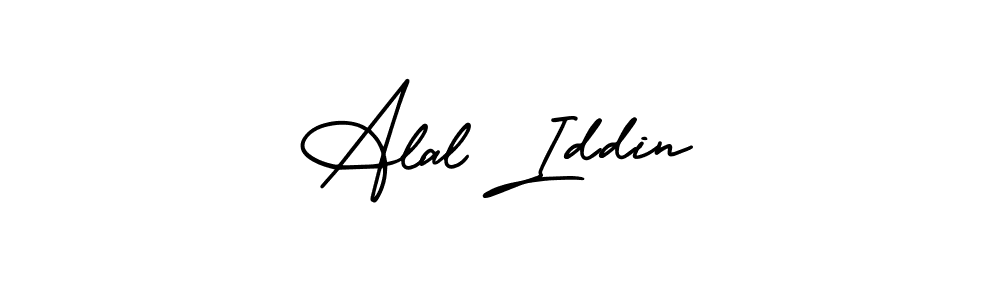 How to make Alal Iddin name signature. Use AmerikaSignatureDemo-Regular style for creating short signs online. This is the latest handwritten sign. Alal Iddin signature style 3 images and pictures png