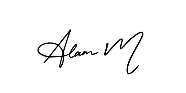 Design your own signature with our free online signature maker. With this signature software, you can create a handwritten (AmerikaSignatureDemo-Regular) signature for name Alam M. Alam M signature style 3 images and pictures png