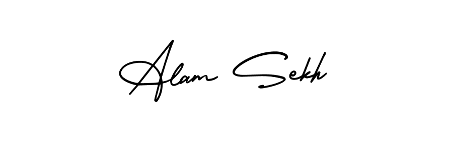 The best way (AmerikaSignatureDemo-Regular) to make a short signature is to pick only two or three words in your name. The name Alam Sekh include a total of six letters. For converting this name. Alam Sekh signature style 3 images and pictures png