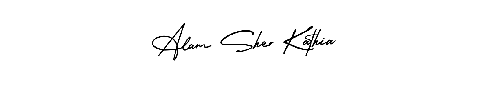 Use a signature maker to create a handwritten signature online. With this signature software, you can design (AmerikaSignatureDemo-Regular) your own signature for name Alam Sher Kathia. Alam Sher Kathia signature style 3 images and pictures png