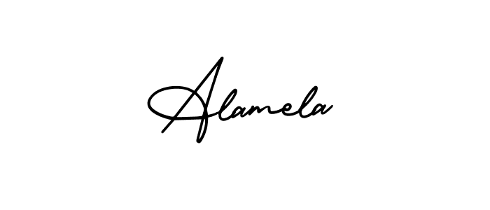 It looks lik you need a new signature style for name Alamela. Design unique handwritten (AmerikaSignatureDemo-Regular) signature with our free signature maker in just a few clicks. Alamela signature style 3 images and pictures png