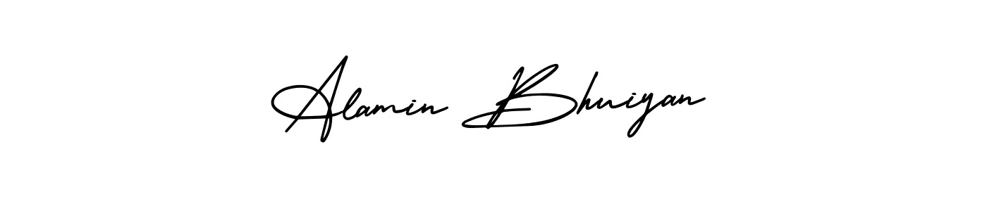 How to make Alamin Bhuiyan name signature. Use AmerikaSignatureDemo-Regular style for creating short signs online. This is the latest handwritten sign. Alamin Bhuiyan signature style 3 images and pictures png