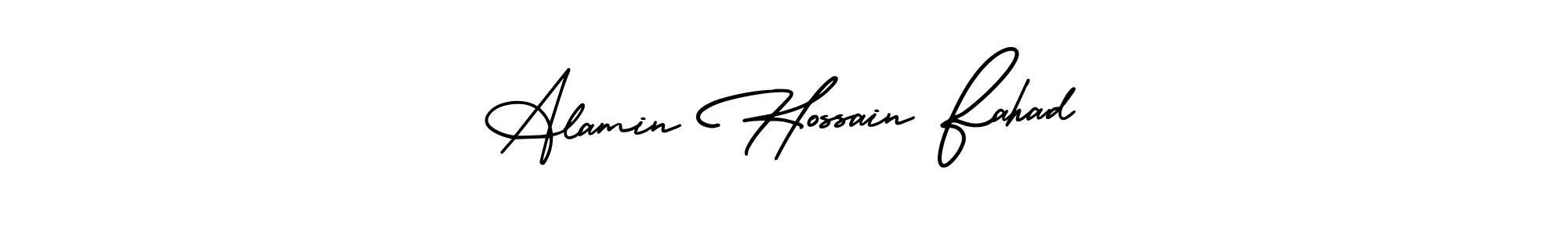 if you are searching for the best signature style for your name Alamin Hossain Fahad. so please give up your signature search. here we have designed multiple signature styles  using AmerikaSignatureDemo-Regular. Alamin Hossain Fahad signature style 3 images and pictures png